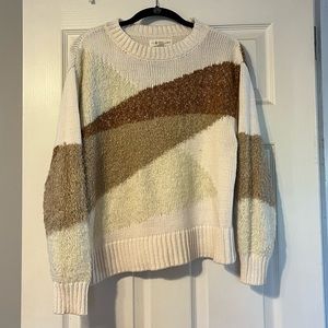 Loft -Lou and Grey sweater. Tan and cream/brown/orange. medium, very gently used